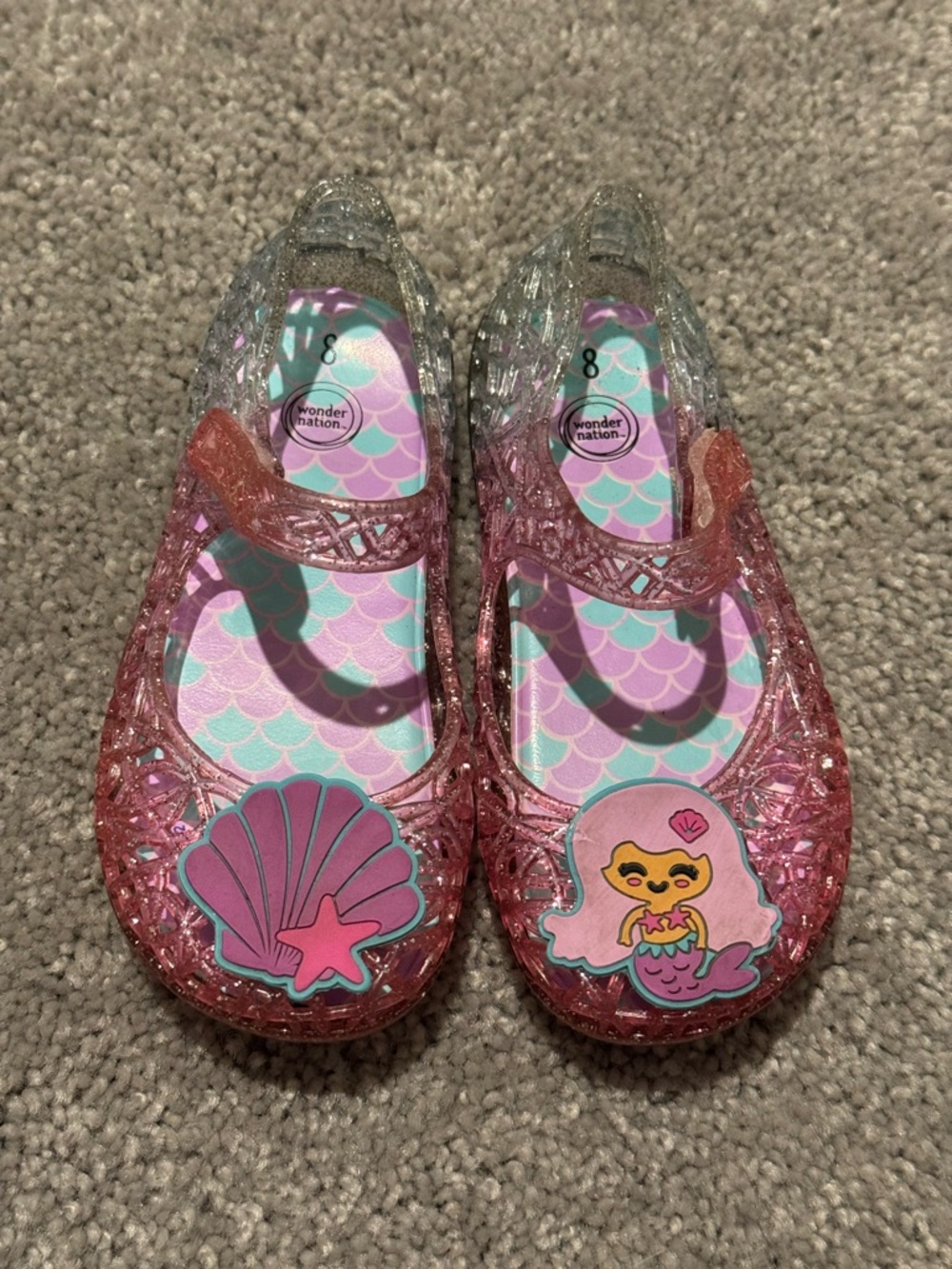Wonder Nation toddler girls' mermaid jelly Mary Jane shoes